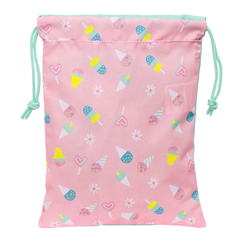 Lõunasöögikarp Peppa Pig Ice cream Kott 20 x 25 x 1 cm Roosa Mündiroheline